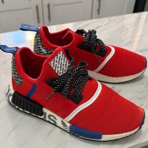 Adidas NMD R1 Active Red Black Shoes Men Size 7 Women Size 9
